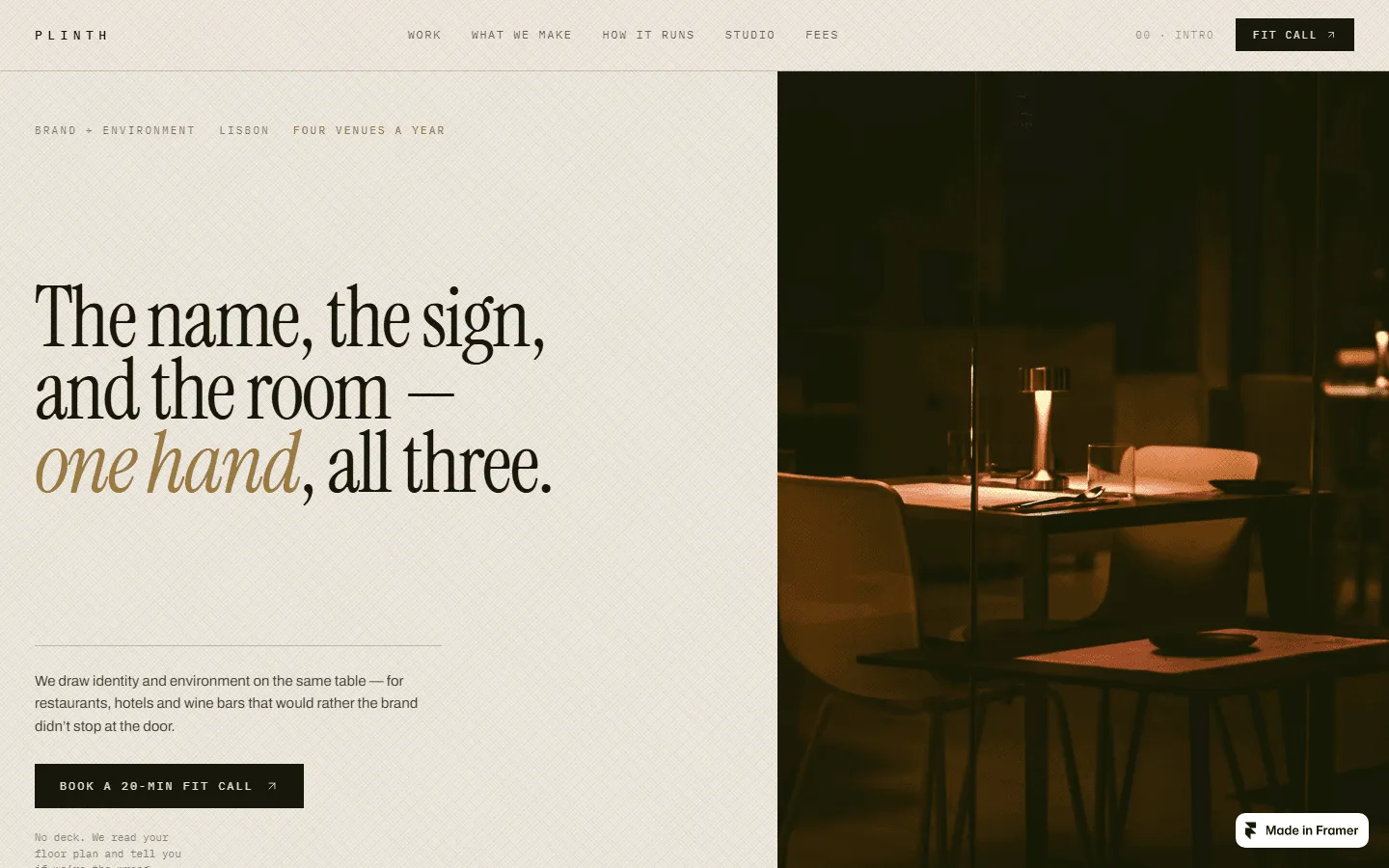 PLINTH website preview